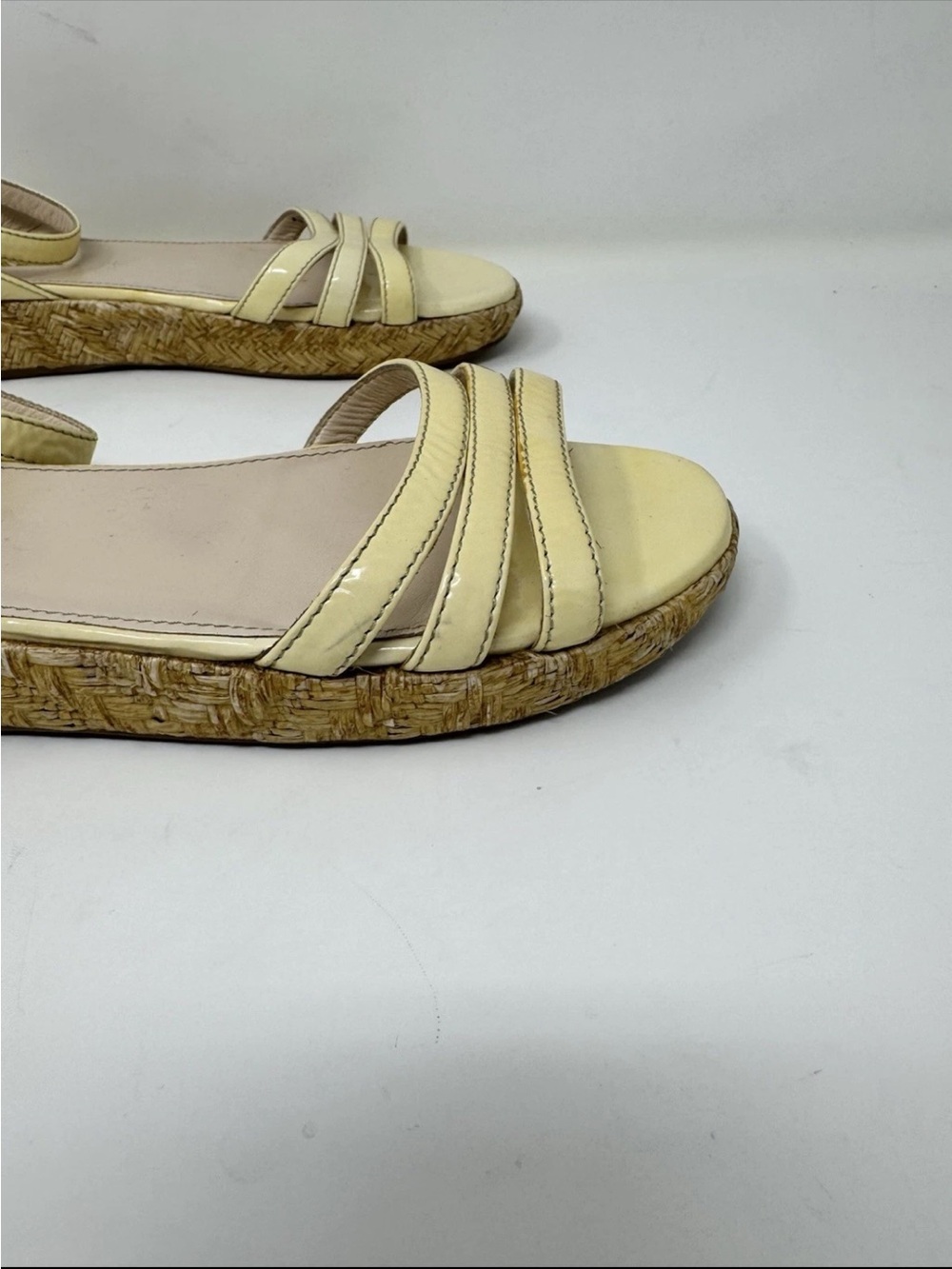 Prada Cream Leather Strappy Espadrille Sandals preowned - Picture 4 of 7
